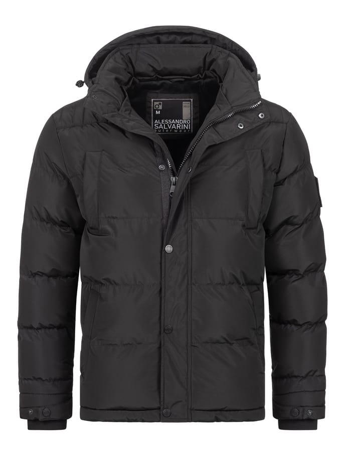 Alessandro Salvarini heren winterjas AS-326 met teddyvoering en afneembare capuchon