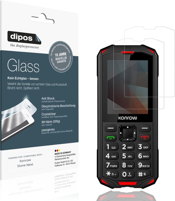 dipos – 2x Pantserfolie geschikt voor Konrow Stone Next | 9H Screenprotector