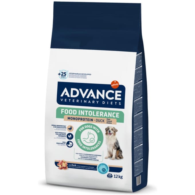 Dubbelpak: 2x12kg Advance Veterinary Diets Intolerantie droog hondenvoer met eend