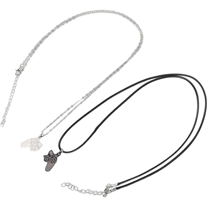 2 stuks Prachtige Bijpassende Controller Kettingen Magnetische Hangers Ketting Valentijnsdag Ketting white