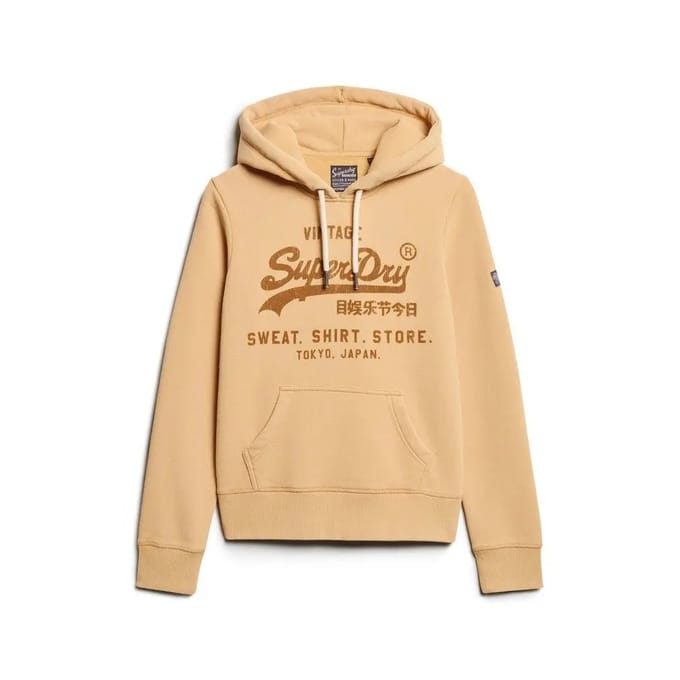 Dames klassieke hoodie met veloursprint Superdry