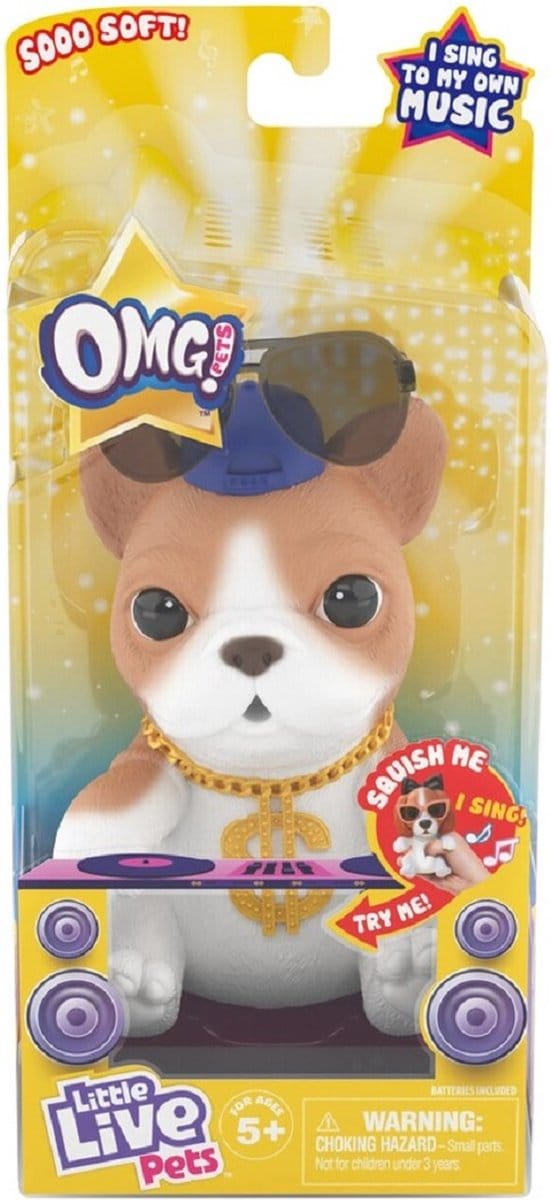 Little Live Pets OMG Have Talent bulldog speelgoed - 10 cm- Interactief robot dier