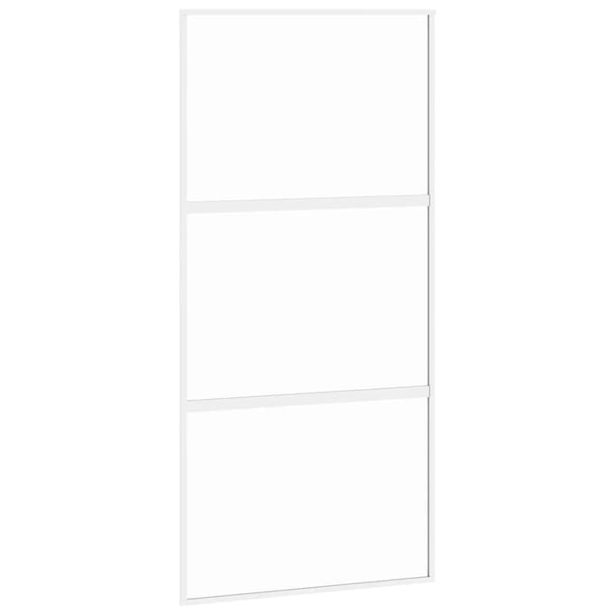 vidaXL - Schuifdeur - 102,5x205 - cm - gehard - glas - en - aluminium - wit