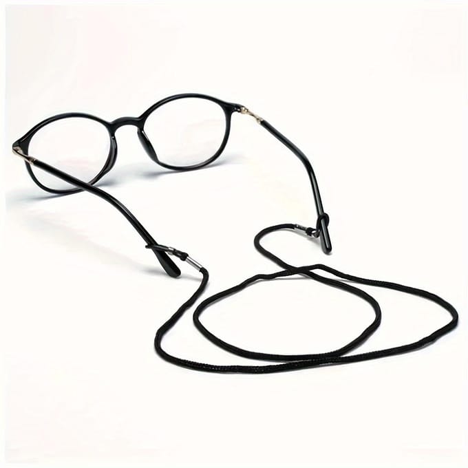 12 stuks Stevige Brilbandhouder Antislip Brilband, Elastische Brilketting Lanyard Houder Dames Heren black