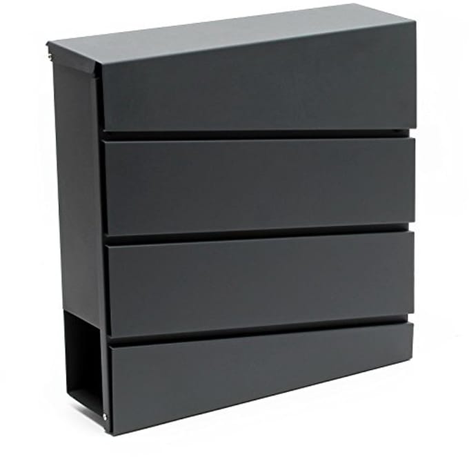 Moderne Letterbox met Krantencompartiment en Poedercoating