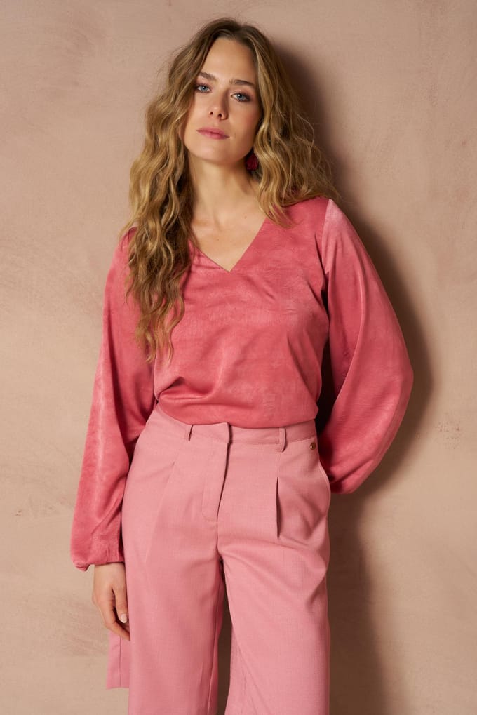 Top Ilou - Bow relaxed | Coral
