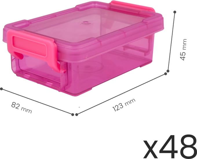 IRIS Hobby Craft Box LLB-8 - Kunststof - Roze - 48 Stuks