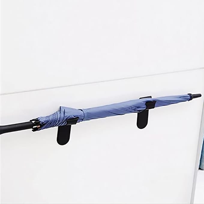 Zwarte Plastic Zelfklevende Parapluhouder Auto Opbergrek Hanger Huis Wandhaak black