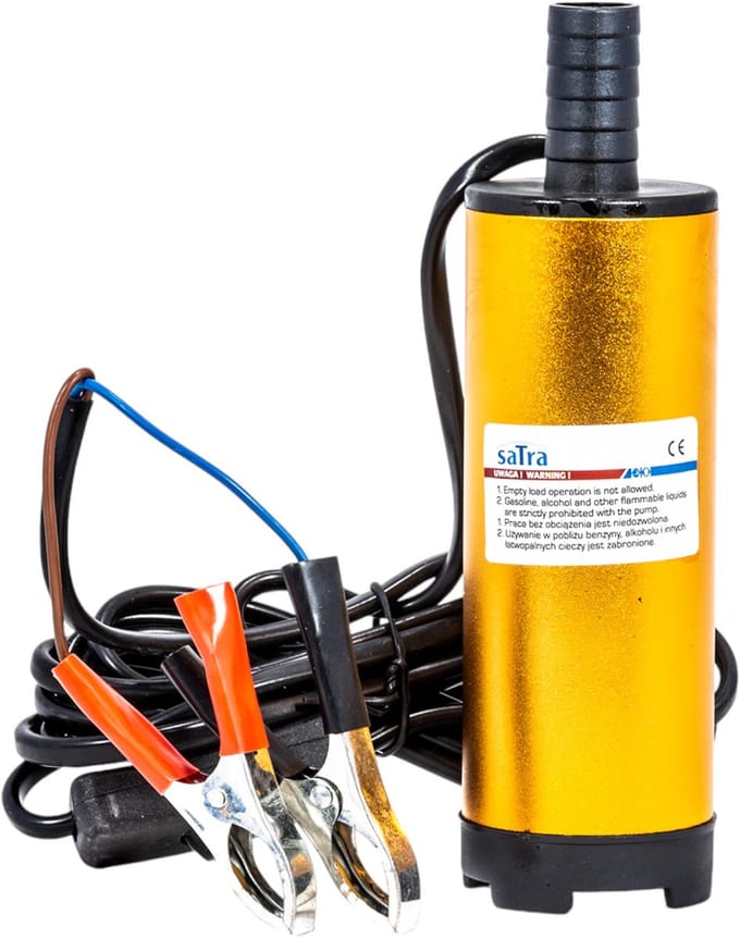 elektrische dieselpomp - overhevelingspomp 12 volt - 60 watt - mini hevelpomp - satra