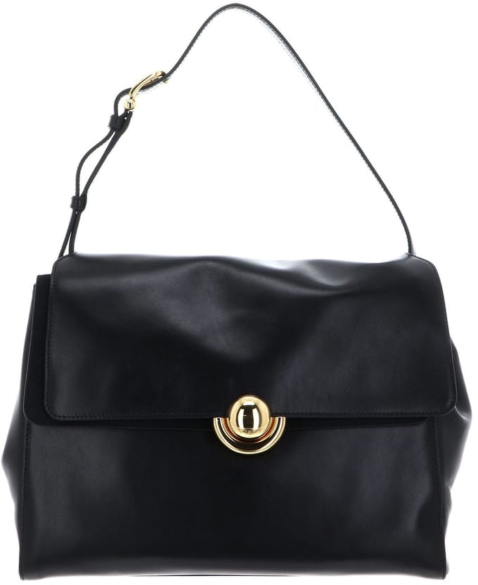 FURLA Leren schoudertas Domus Shoulder Bag 32 Nero zwart