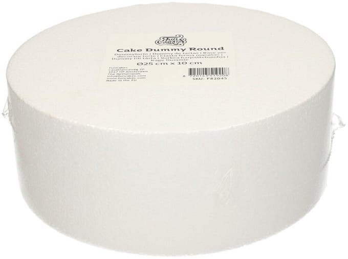 FunCakes Taart Dummy - Piepschuim Blok - Rond - Ø25 cm x 10 cm