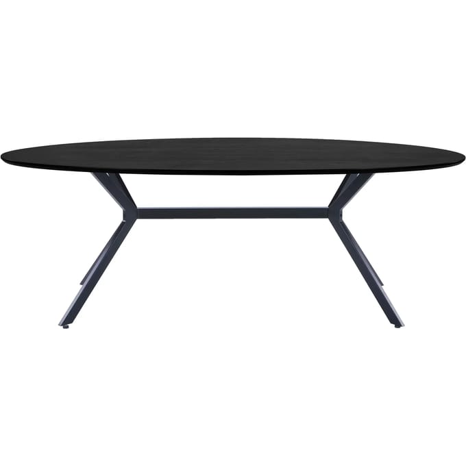WOOOD Bruno Eettafel Ovaal - Mdf - Zwart - 75x220x100