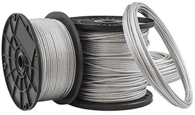 Stalen kabel 50 m 5 mm gegalvaniseerd EN 12385-4 6x7+FC