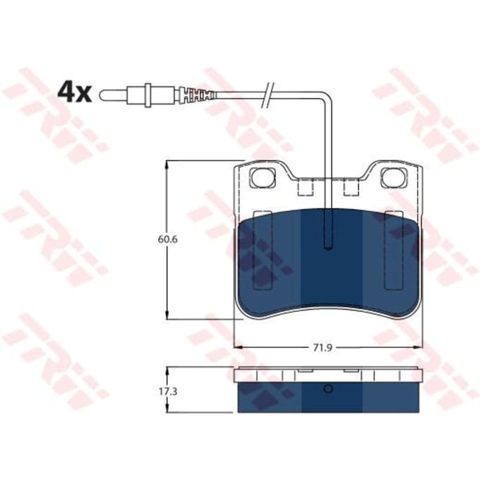 Remblokset, schijfrem ELECTRIC BLUE TRW GDB1031BTE