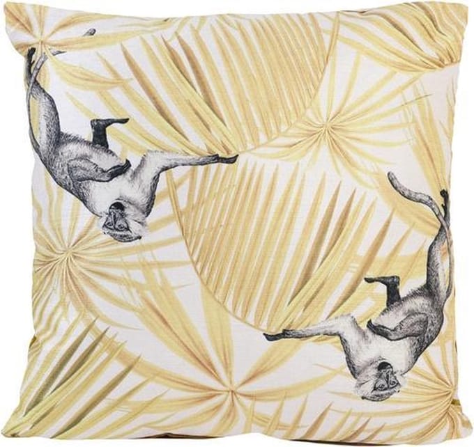 Light&Living Kussen 45x45 cm Monkey Print Velvet Oker