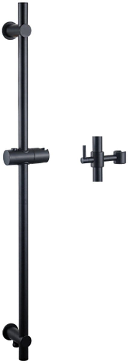FugaFlow Eccelente Sobrado Glijstang - 90cm - met geïntegreerde wandaansluitbocht - Mat Zwart