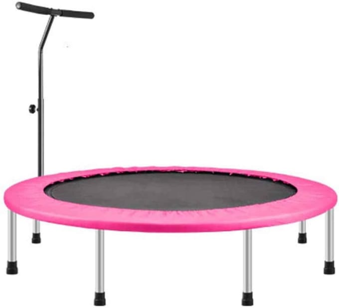 Fitness Trampoline - Mini Rebounder - Cardio Training - Verstelbare Leuning - 101cm Doorsnee - Roze