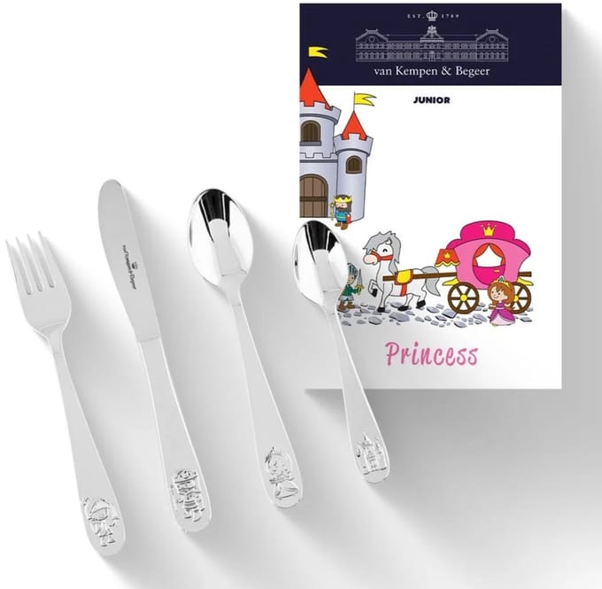 Keltum - Prinsessen Bestekset -  4-delig - Zilverkleurig