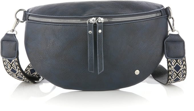 "Leren" Tas | Bodybag | Navy | Luxe schouderband