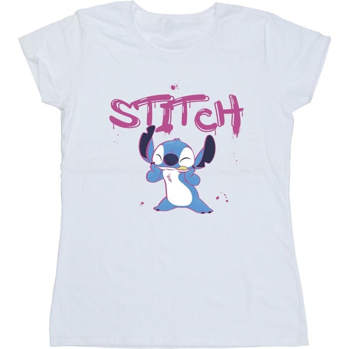 Disney Dames/Dames Lilo And Stitch Graffiti Katoenen T-Shirt (Wit)