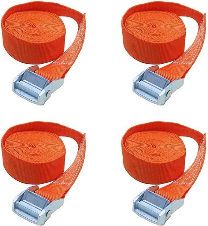 Spanbanden Set - Gespriemen - Vastzetten van lading - Snelsluiting - 5 meter - Zwart