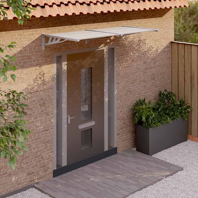 vidaXL - Deurluifel - 199x90 - cm - polycarbonaat - grijs - en - transparant