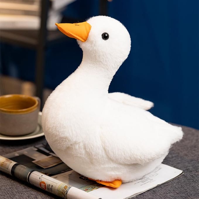 25-45Cm Pluizig Kwartel Eend Pluche Speelgoed Schattig Realistisch Witte Eend Pop Bank Kussen Knuffeldier Kwartel Eend Pop Meisjeskamer Decor 25-30cm