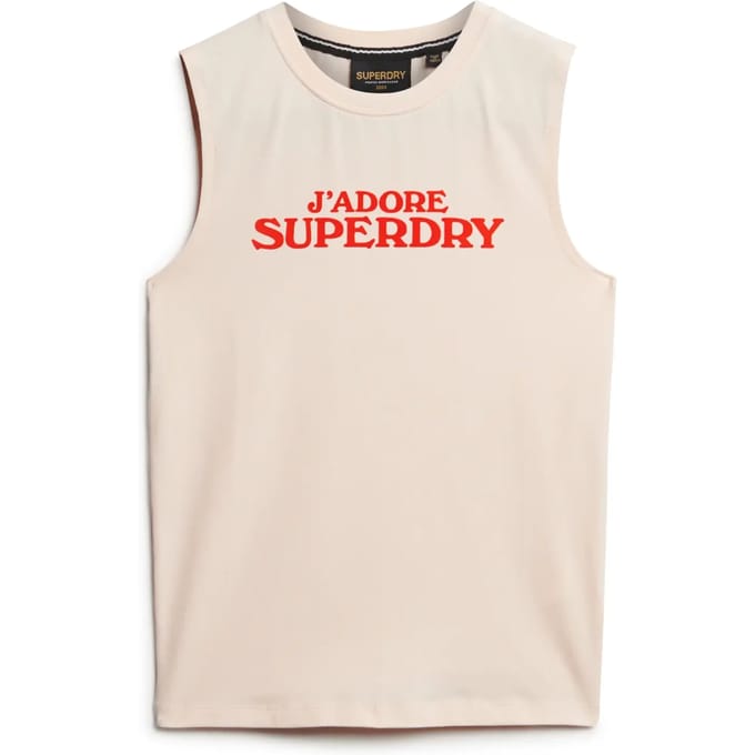 Superdry Sport Luxe Graphic Fitted Tanktop Dames - Maat S (36)