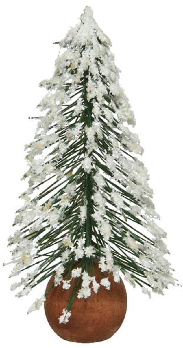 Decoris Mini kerstboom met sneeuw 14cm