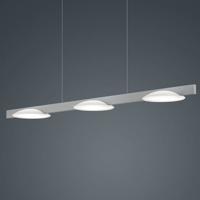 Helestra Pole LED hanglamp 3-lamps nikkel