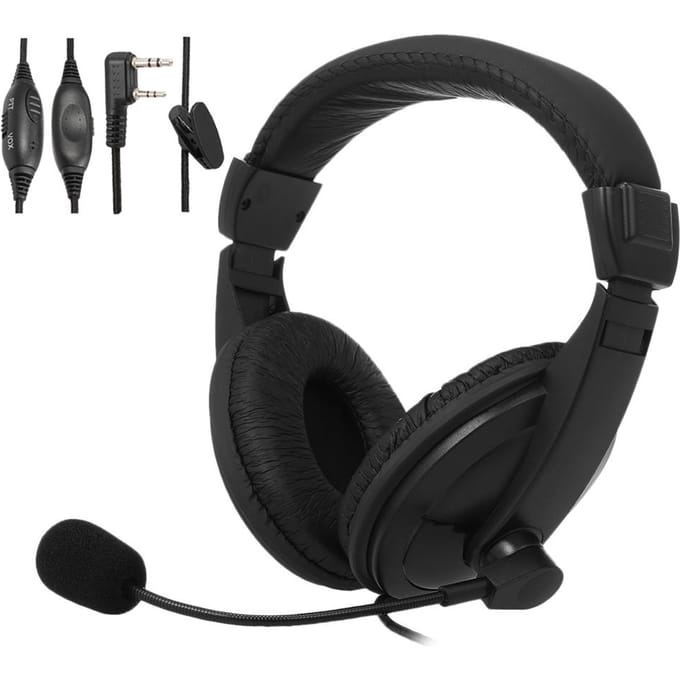 PTT VOX-oortelefoon met microfoon Walkie-talkie-headset Over-ear radio-hoofdtelefoon Ruisonderdrukking K Plug