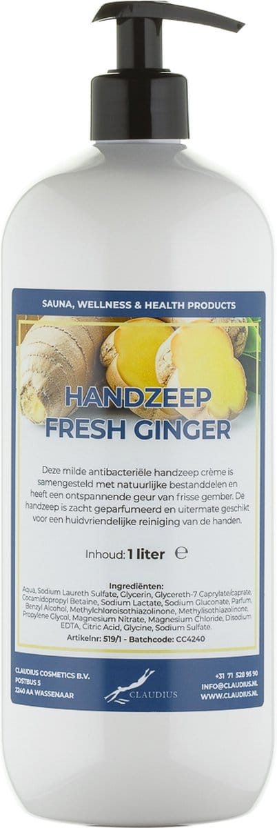 Handzeep Fresh Ginger 1 liter - met gratis pomp