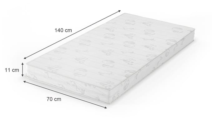 Vitalispa Kinder matras – 70 x 140 cm H2 hardheidsniveau Wit
