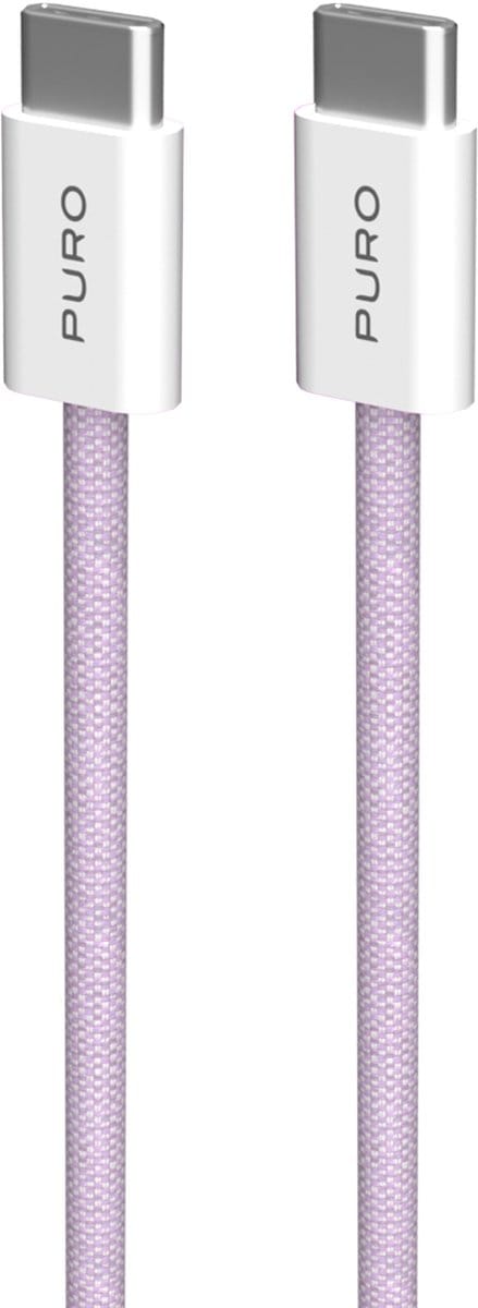 PURO PUCCCFABK415MTPINK USB-kabel USB 2.0 1,5 m USB C Paars, Wit