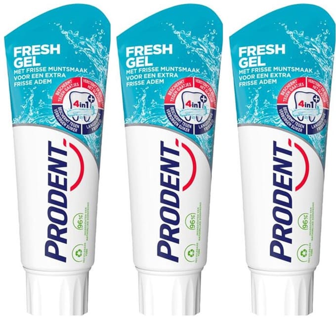 Prodent Tandpasta Fresh Gel 3 x 75 ml