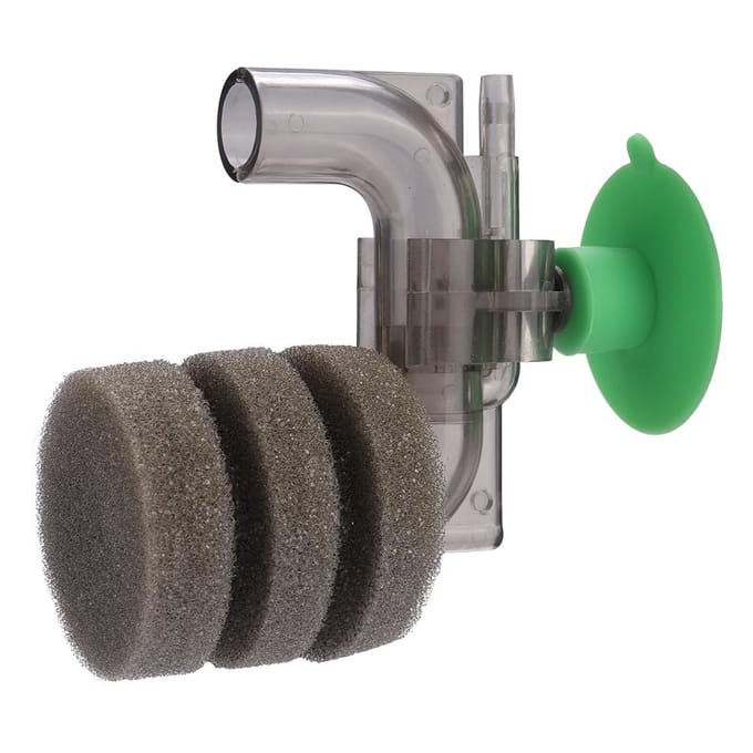 Mini Stille Zuurstofpomp Waterfilter Spons voor Aquarium Vis Tank gray