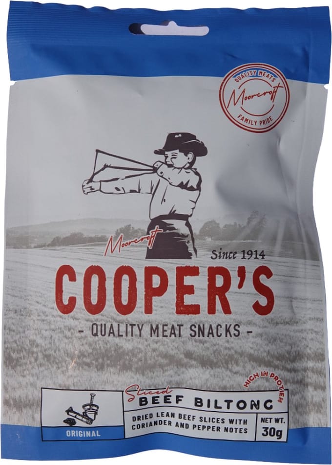 Cooper's Beef Biltong Original Flavour - 5 x 30 gram