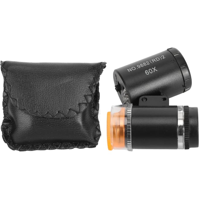 Mini Microscope LED 60X avec Détecteur de Billets UV Angle de Lumière Réglable Microscope de Poche