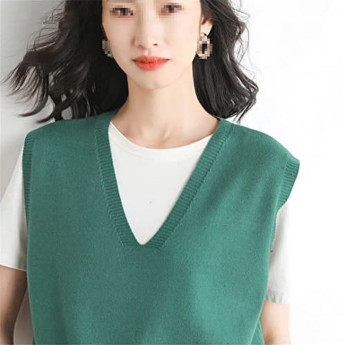 Dames Trui Vest Herfst Winter Mouwloos Kasjmier V-hals Losse Gebreide Tops Pullover Vest