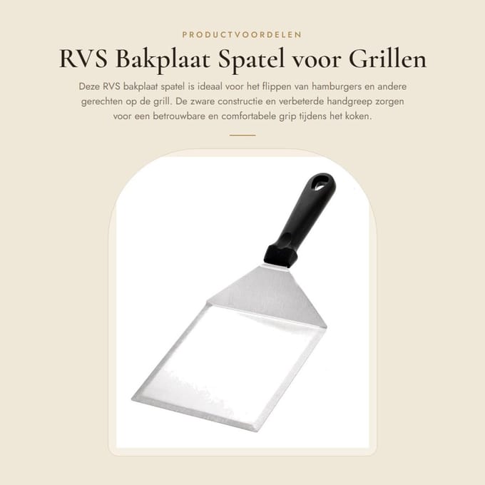 Dailygoods - RVS Bakplaat Spatel voor Grillen en Barbecue