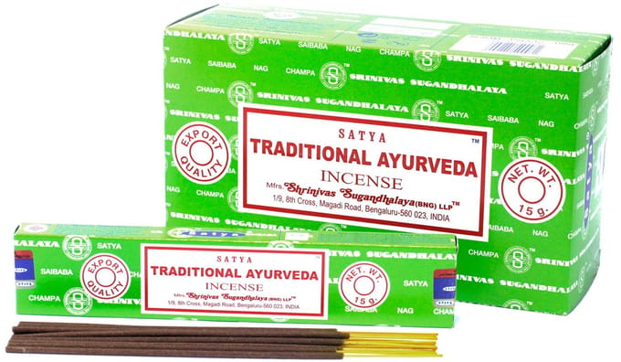 Satya - traditional ayurveda - wierookstokjes - doos van 12 stuks x 15 gram