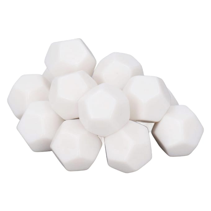 30 STUKS 12-zijdige blanco dobbelstenen Plastic beschrijfbaar Onderwijs dobbelstenen kubussen Veelzijdige dobbelstenen kit voor white