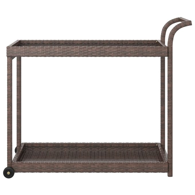 vidaXL - Serveerwagen - 100x45x83 - cm - poly - rattan - bruin