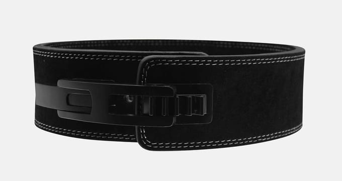 PowerLifting Belt Dames/Heren Zwart Leer – Aanpasbare Sluiting voor Krachttraining XL