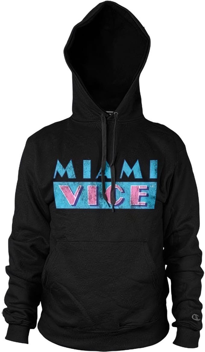 Miami Vice Hoodie met versleten look, zwart
