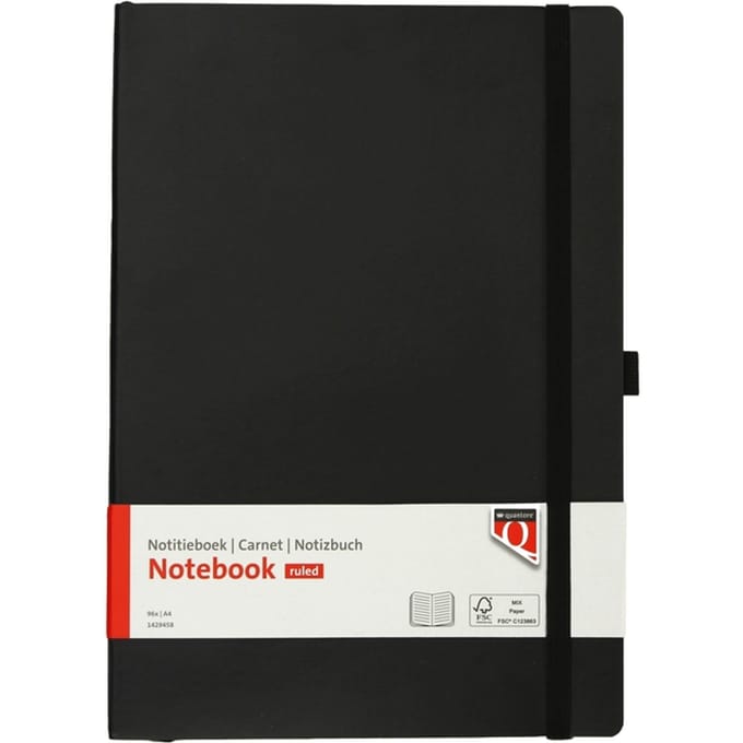Notitieboek Quantore A4 flex lijn 192blz 80gr zwart