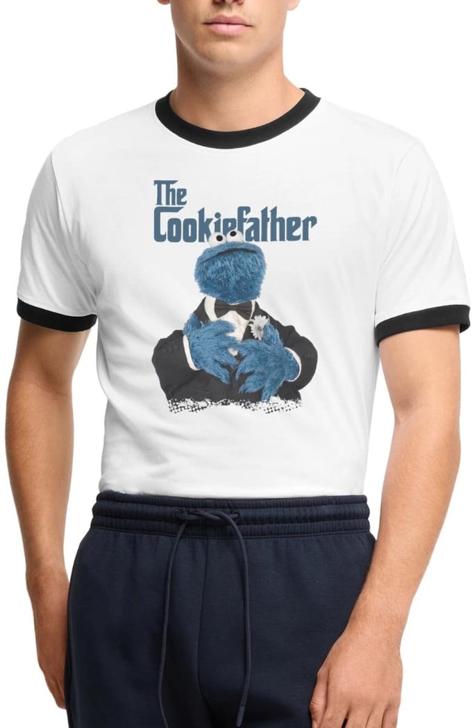 Sesamstraat Koekiemonster The Cookiefather Mannen Contrast Shirt
