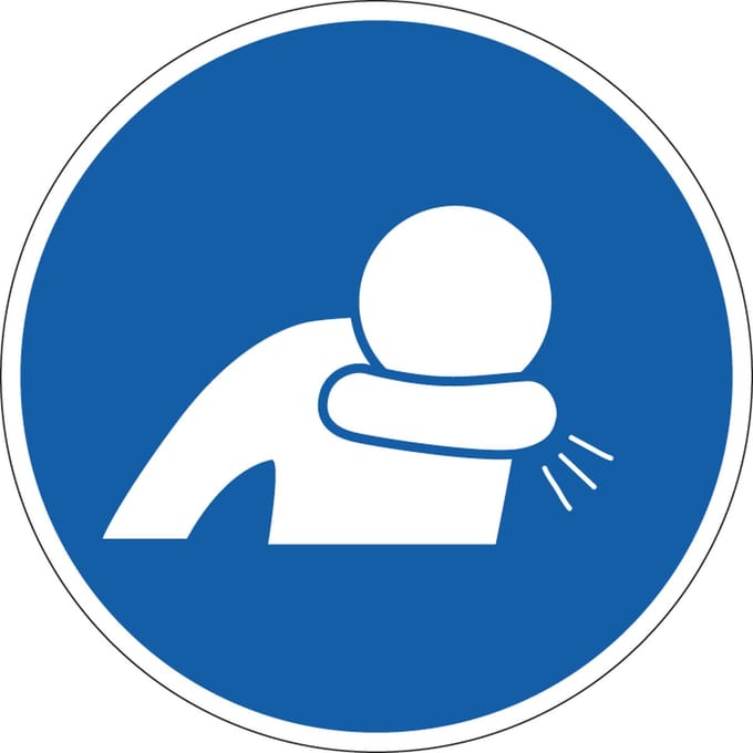 In elleboog niezen verplicht sticker 150 mm