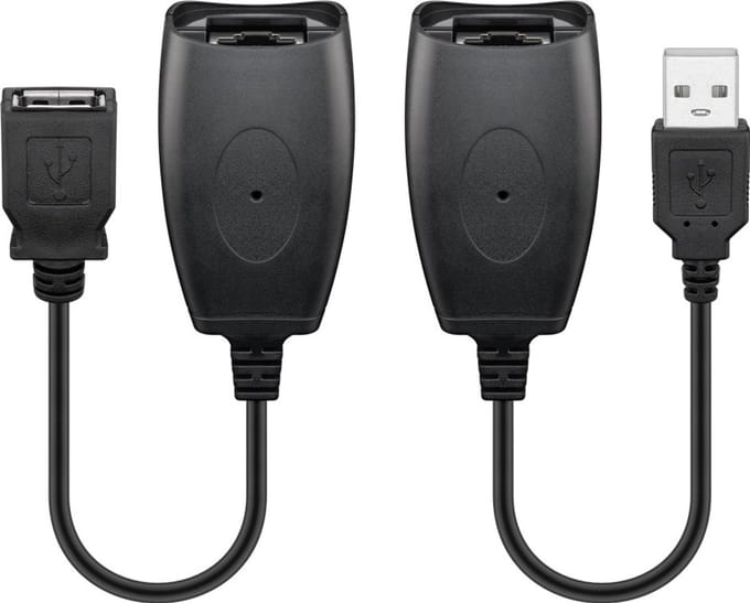 Pro USB 2.0 Hi-Speed extension cable Zwart - USB 2.0
