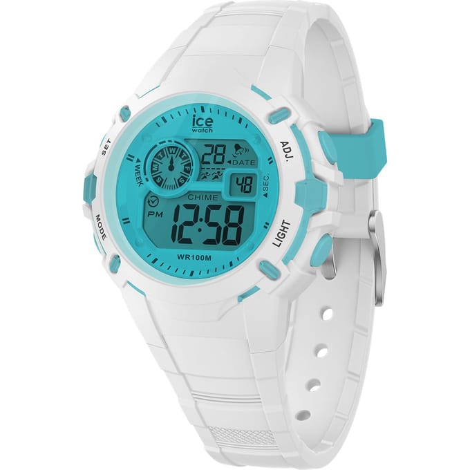 Ice Watch ICE digit explorer - White blue 024003 Horloge - Siliconen - Wit - Ø 41 mm